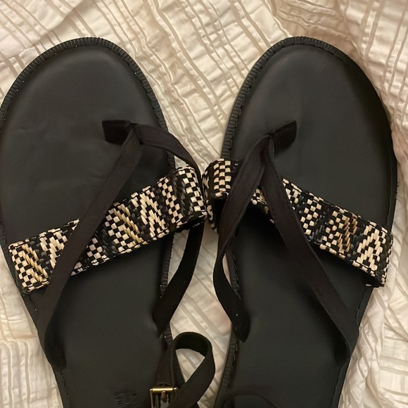 Toms Lexie Black Canvas/Geometric Woven Sandal. Size 11. NWOT🔹FIRM🔹 - Picture 3 of 13